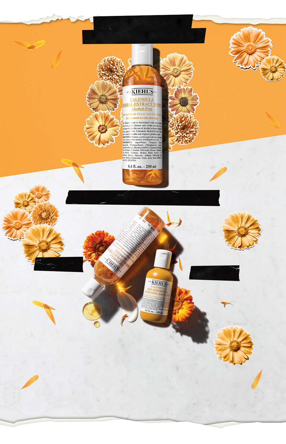 Kiehl’s Calendula Herbal-Extract Alcohol-Free with alcohol-free formula to hydrate and soothe skin
