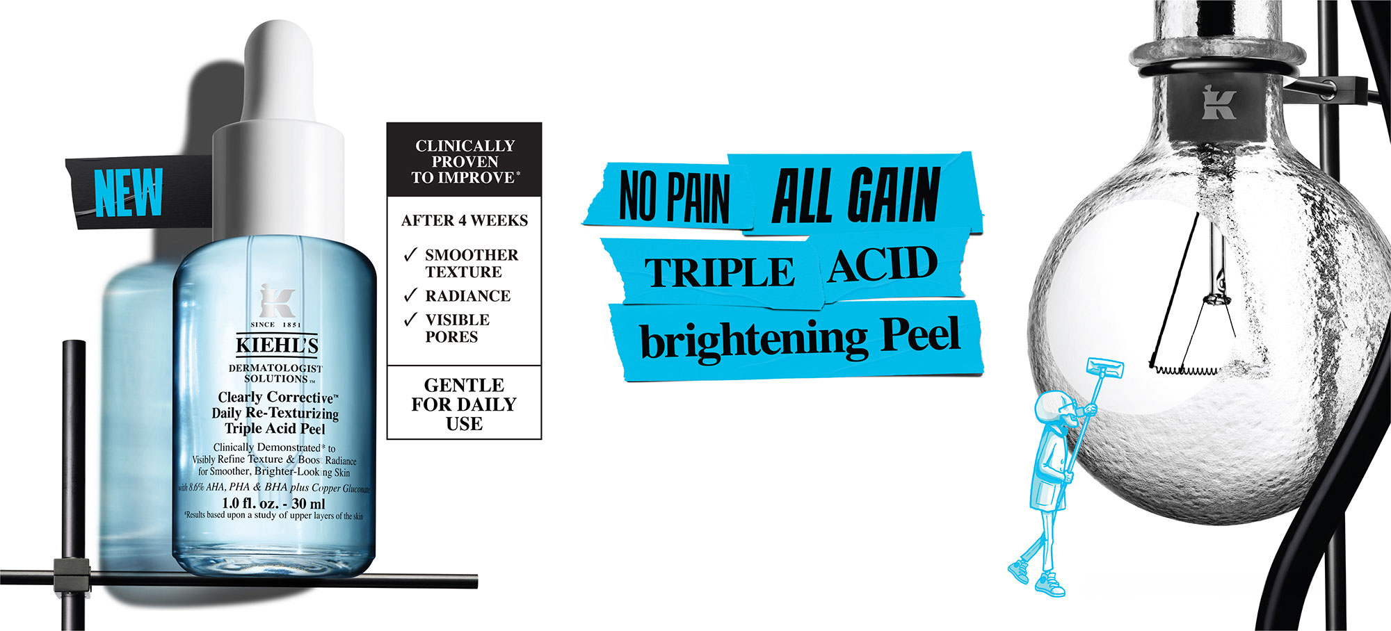 CLEARLY CORRECTIVE™ TRIPLE ACID PEEL - Clinically proven to smoother texture